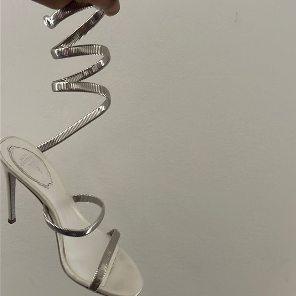 Rene Caovilla Silver Spiral Heels - Picture 5 of 9